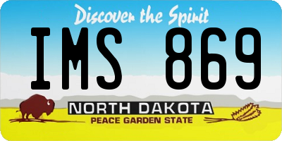 ND license plate IMS869
