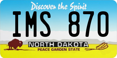 ND license plate IMS870