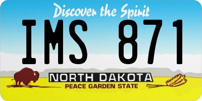 ND license plate IMS871
