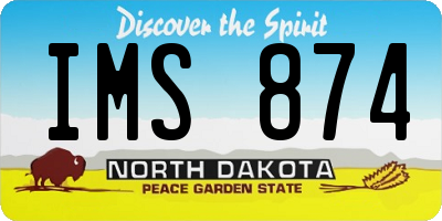 ND license plate IMS874