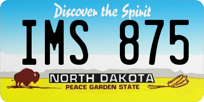 ND license plate IMS875