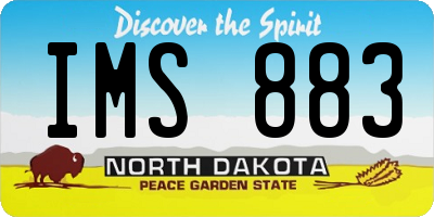 ND license plate IMS883