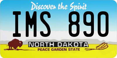 ND license plate IMS890