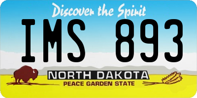 ND license plate IMS893