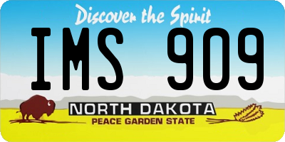 ND license plate IMS909
