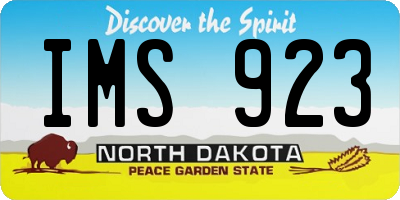 ND license plate IMS923