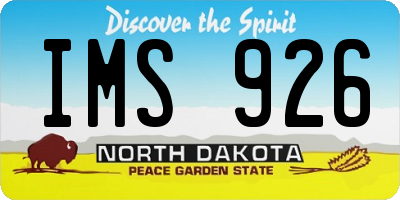ND license plate IMS926