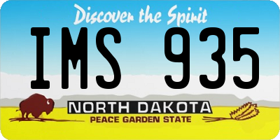 ND license plate IMS935