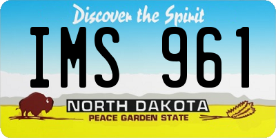 ND license plate IMS961