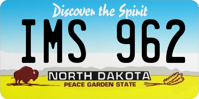 ND license plate IMS962