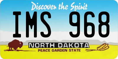 ND license plate IMS968