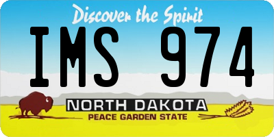 ND license plate IMS974
