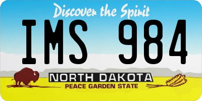 ND license plate IMS984