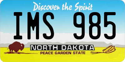 ND license plate IMS985