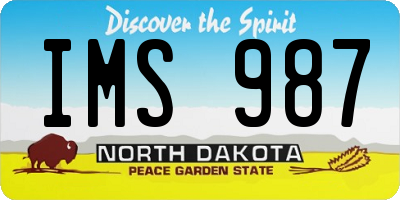 ND license plate IMS987