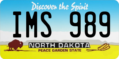 ND license plate IMS989