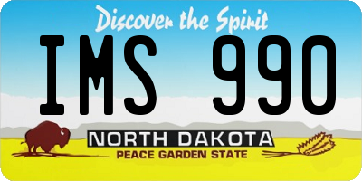 ND license plate IMS990