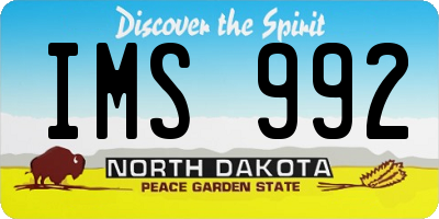 ND license plate IMS992