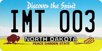 ND license plate IMT003