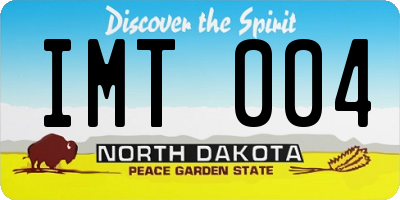 ND license plate IMT004