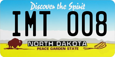 ND license plate IMT008