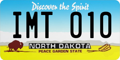 ND license plate IMT010