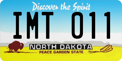 ND license plate IMT011