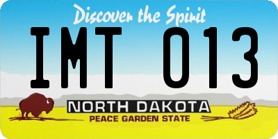 ND license plate IMT013
