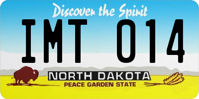 ND license plate IMT014