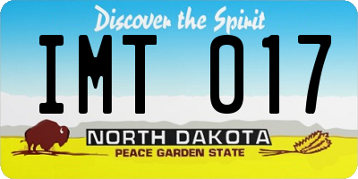 ND license plate IMT017