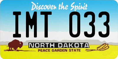 ND license plate IMT033