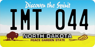 ND license plate IMT044
