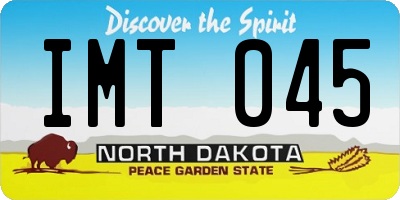 ND license plate IMT045