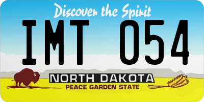 ND license plate IMT054