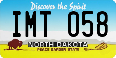 ND license plate IMT058