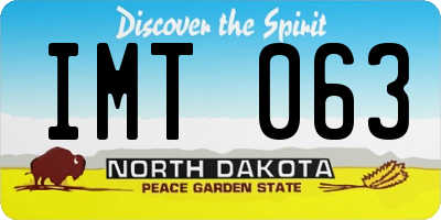 ND license plate IMT063