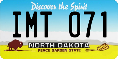 ND license plate IMT071