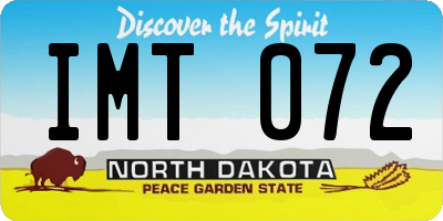 ND license plate IMT072