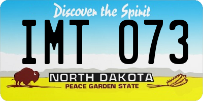 ND license plate IMT073