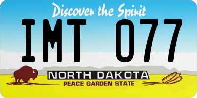 ND license plate IMT077