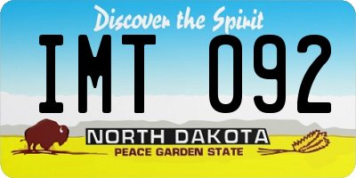ND license plate IMT092