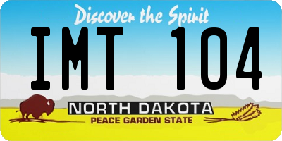 ND license plate IMT104