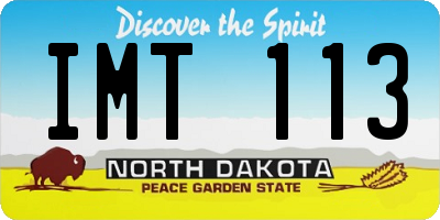 ND license plate IMT113