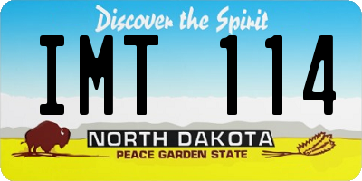 ND license plate IMT114