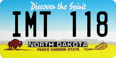 ND license plate IMT118