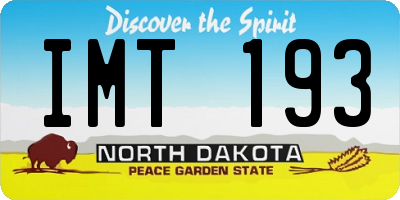 ND license plate IMT193