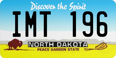 ND license plate IMT196