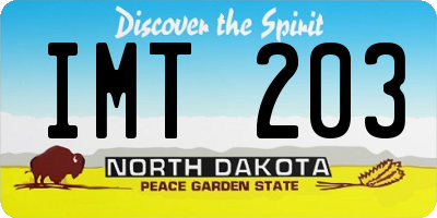 ND license plate IMT203