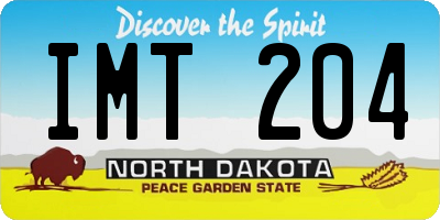 ND license plate IMT204