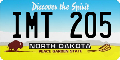 ND license plate IMT205